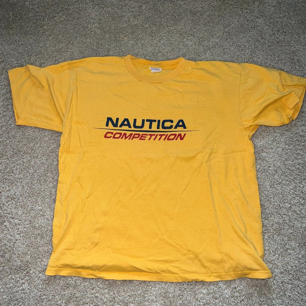 Vintage Nautica Competition T-Shirt Yellow M
